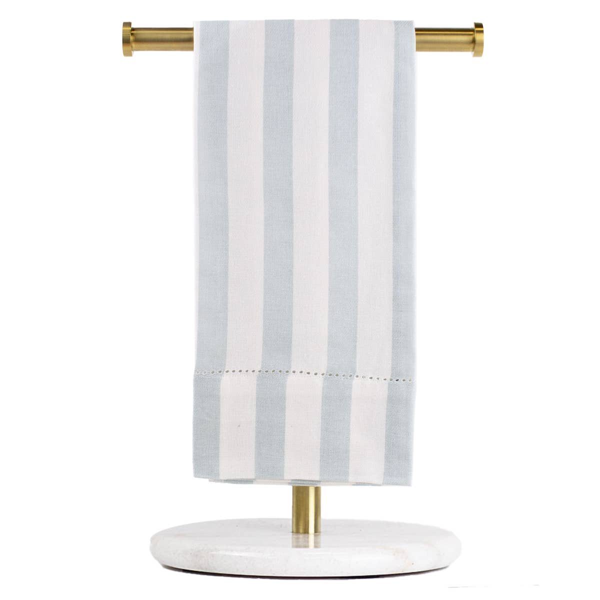 Stripe Hemstitch Hand Towel White/Blue/Gold 20x28