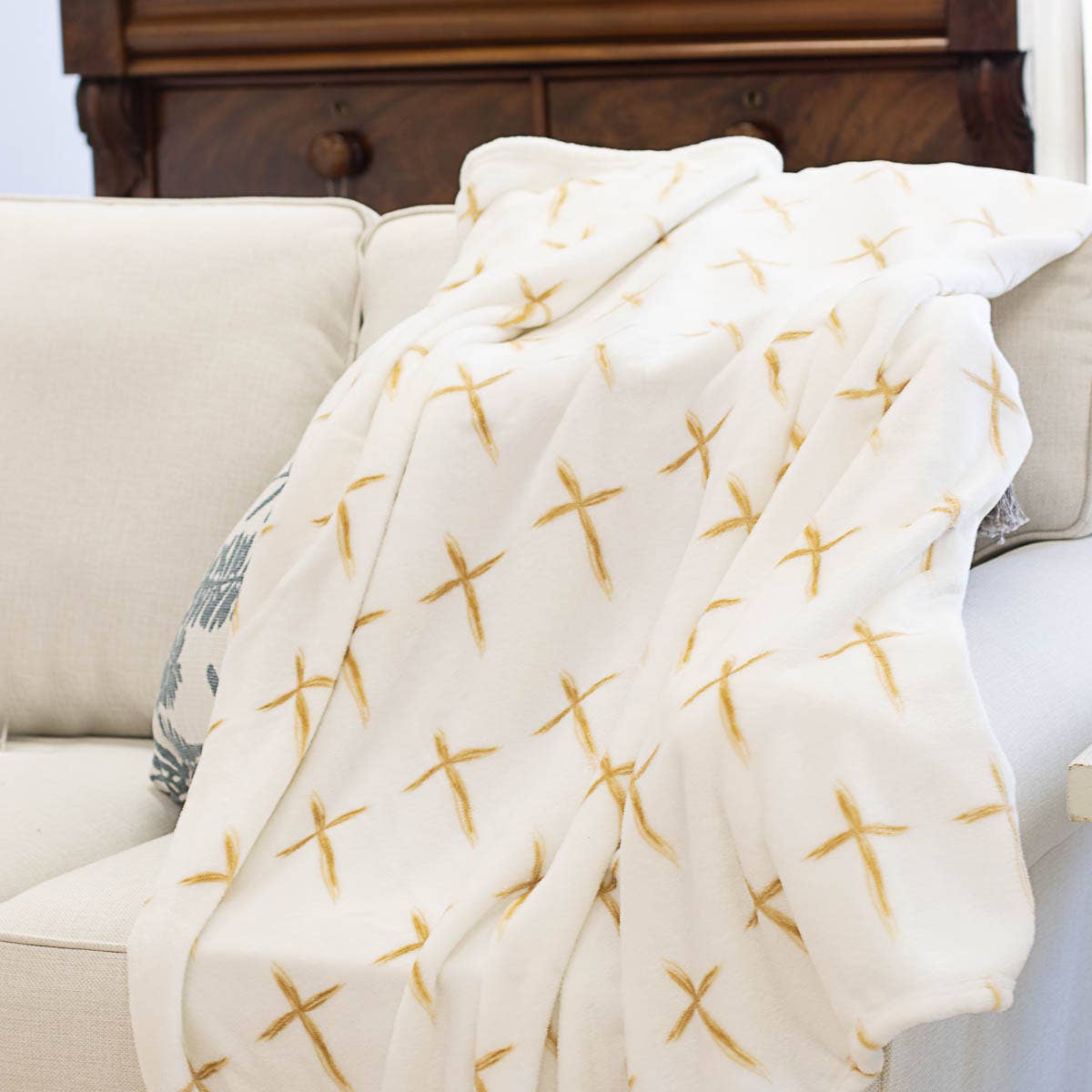 Covered by the Cross Fleece Throw