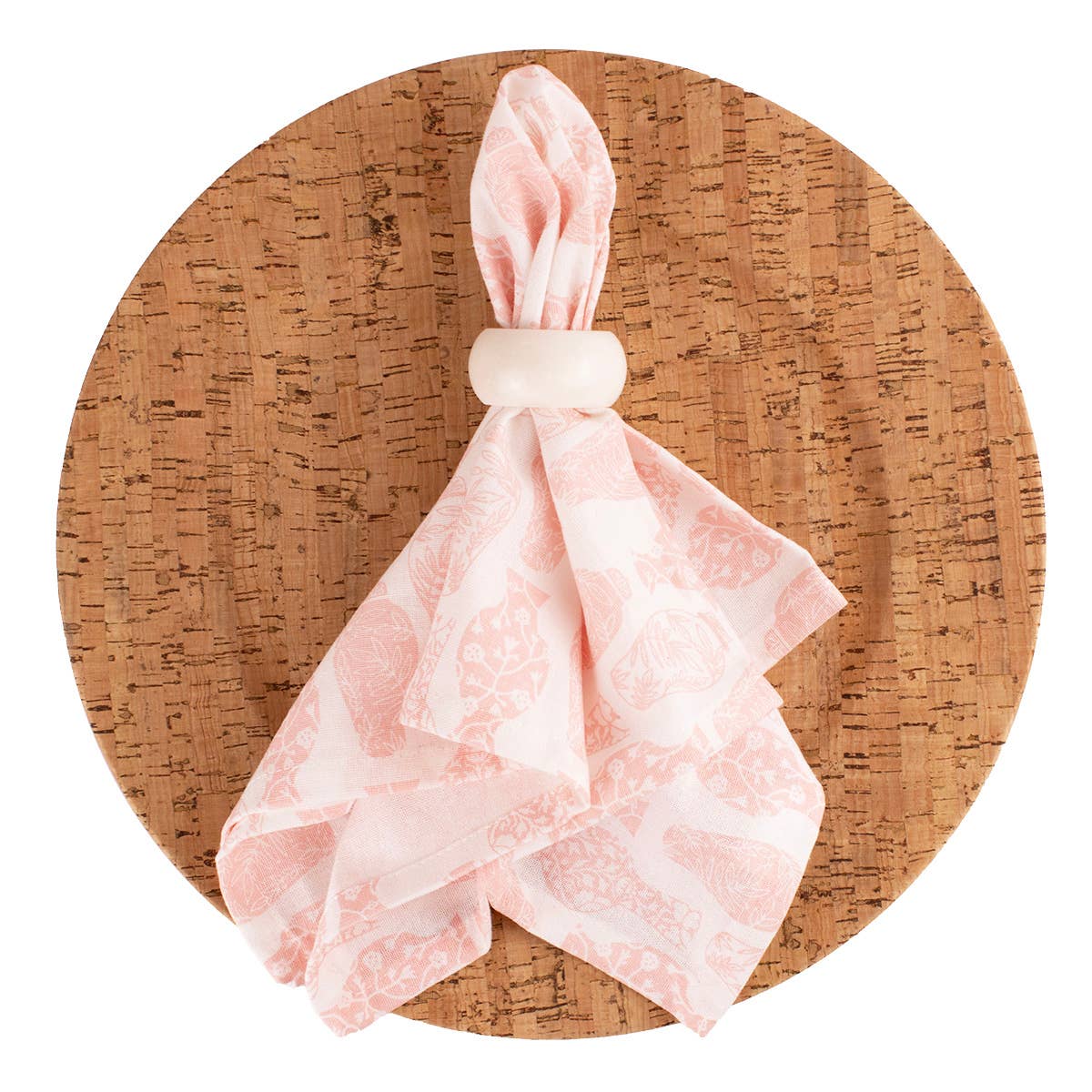 Claire Chinoiserie Napkin White/Light Pink 18x18