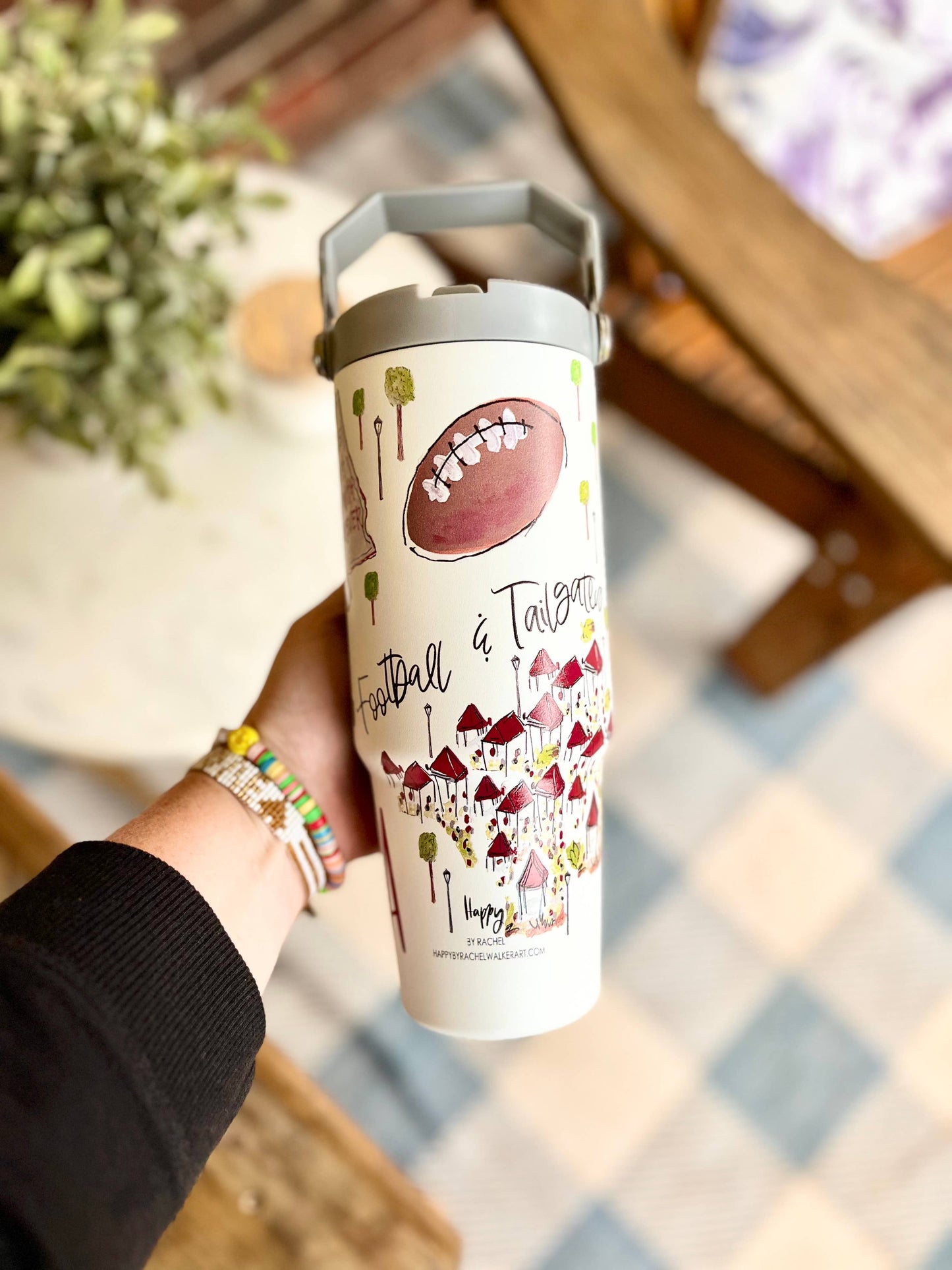 30oz Tuscaloosa Flip Lid Tumbler W/ Handle, tailgate drink