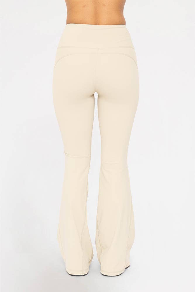 Mono B BRONZE - Lycra-Blend High-Waisted Flare Leggings