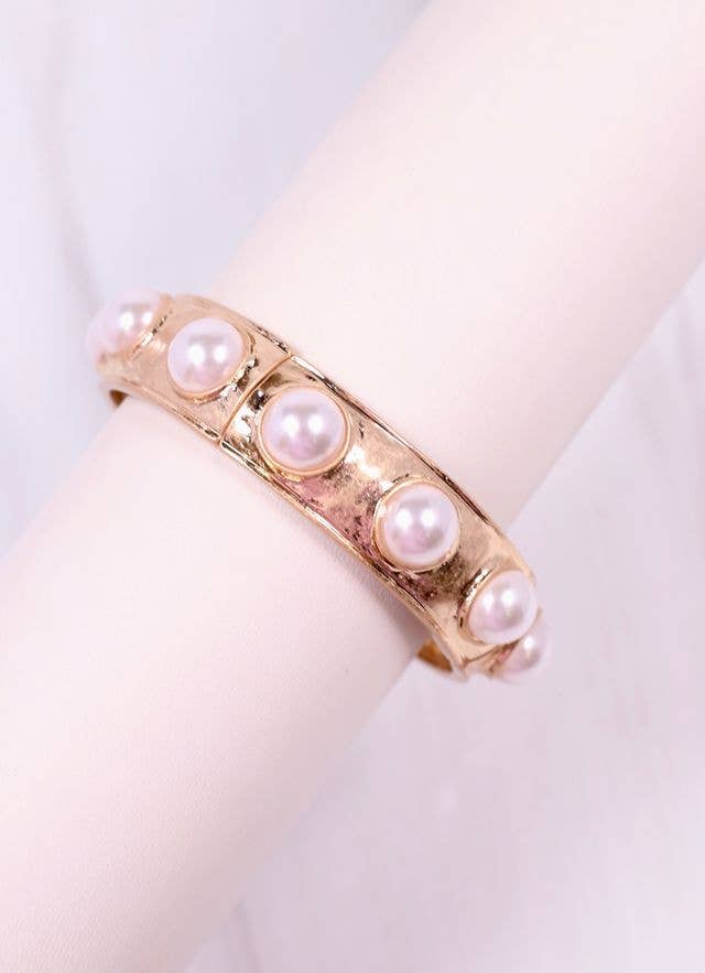 Reagan Pearl Stretch Bracelet GOLD