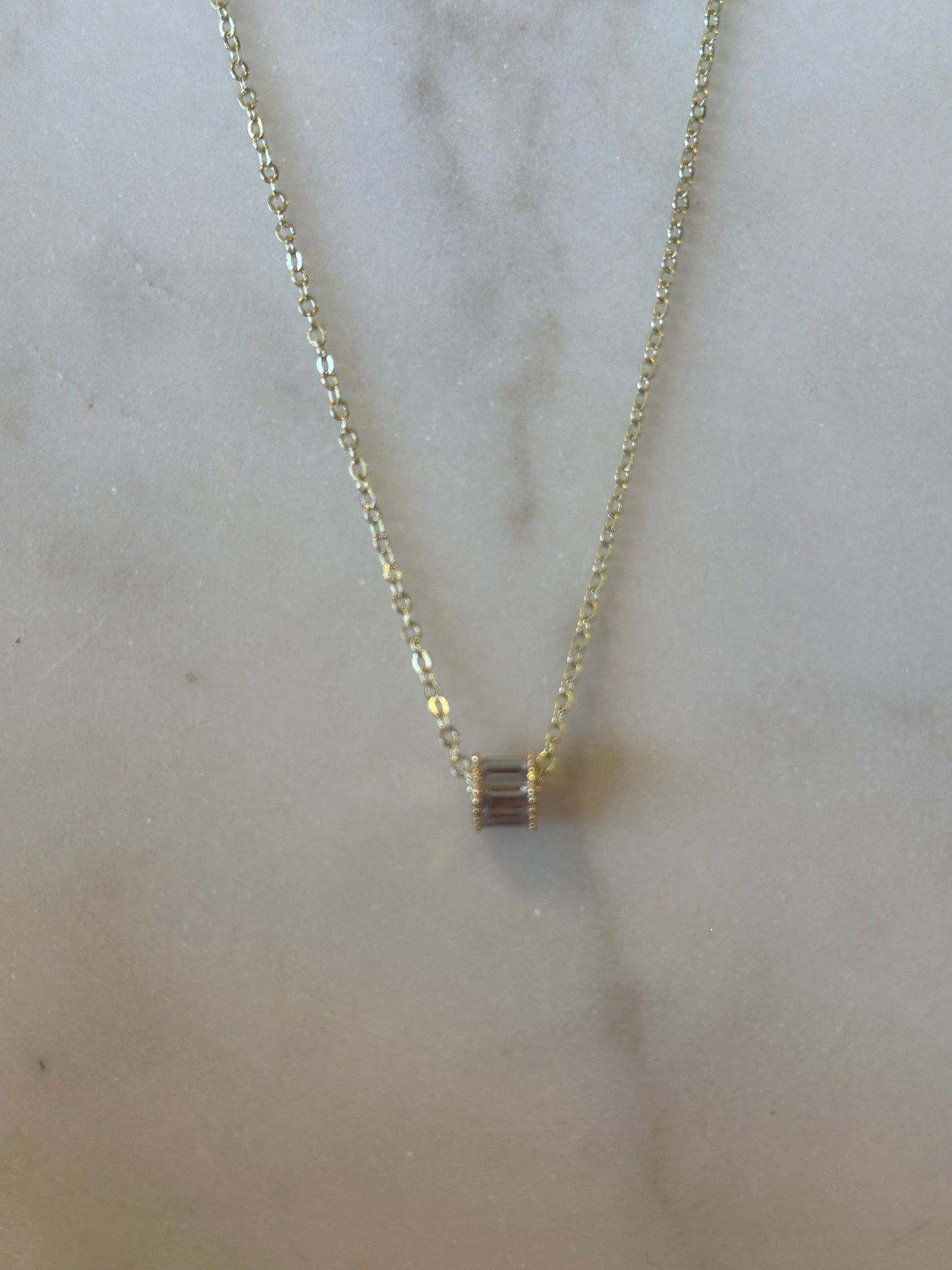 Dainty CZ Baguette Necklace