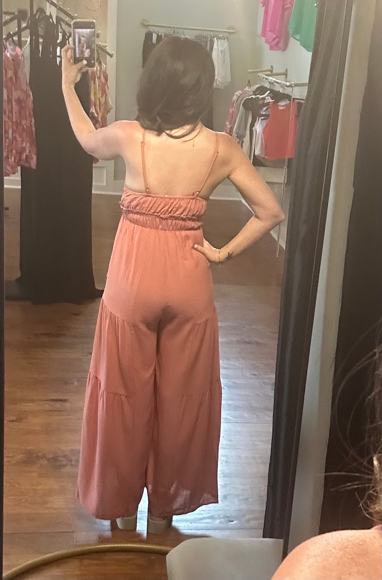 V Neck Woven Wide Leg Jumpsuit