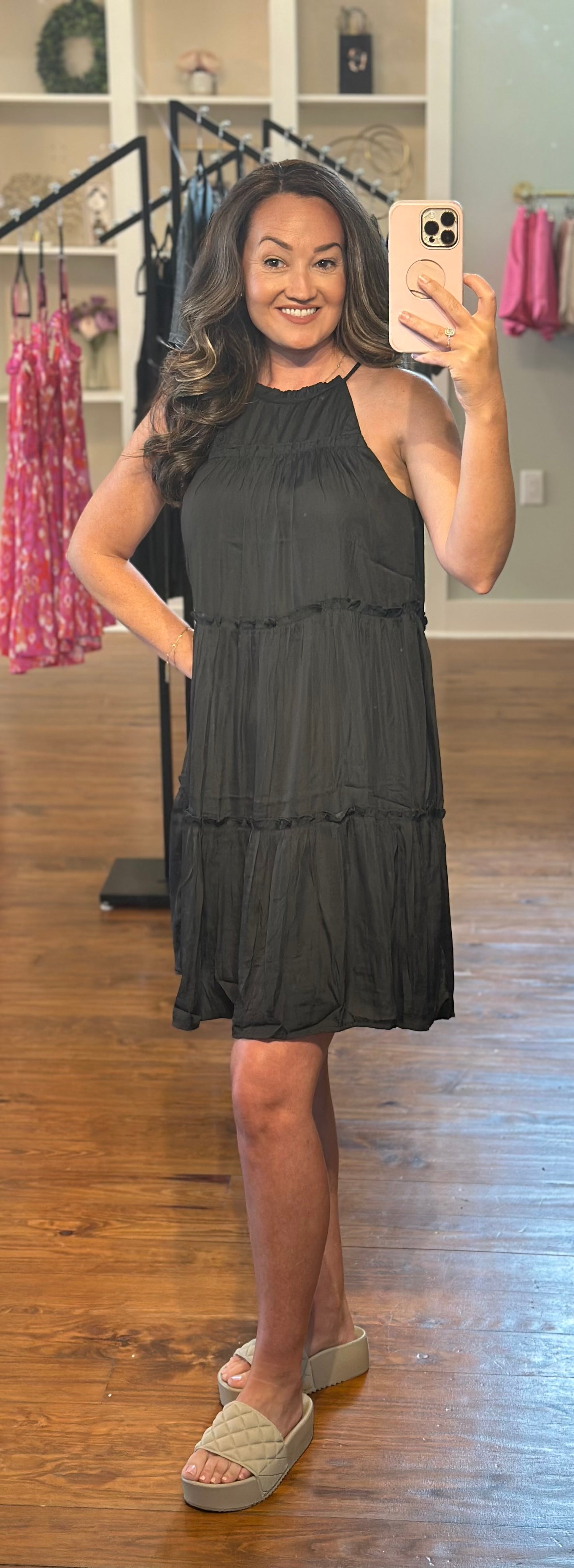 Halter Ruffle Tier Dress