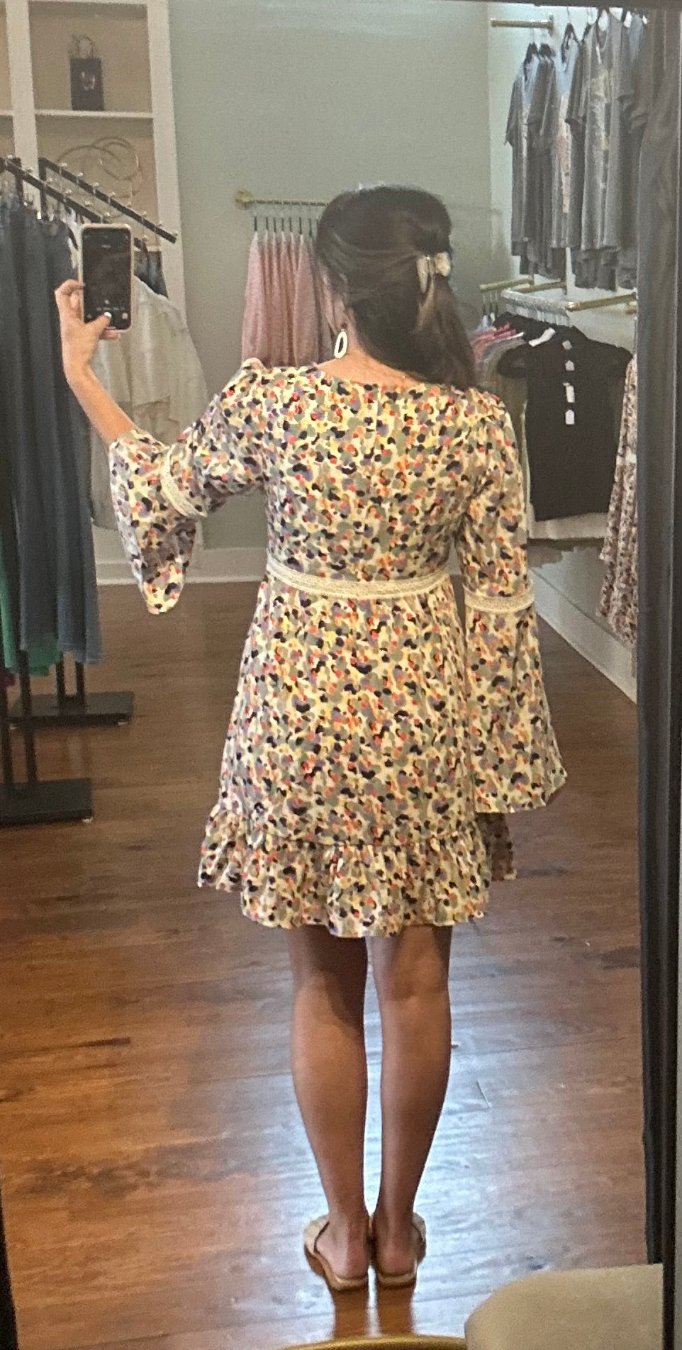 Printed Bell Sleeve Dress