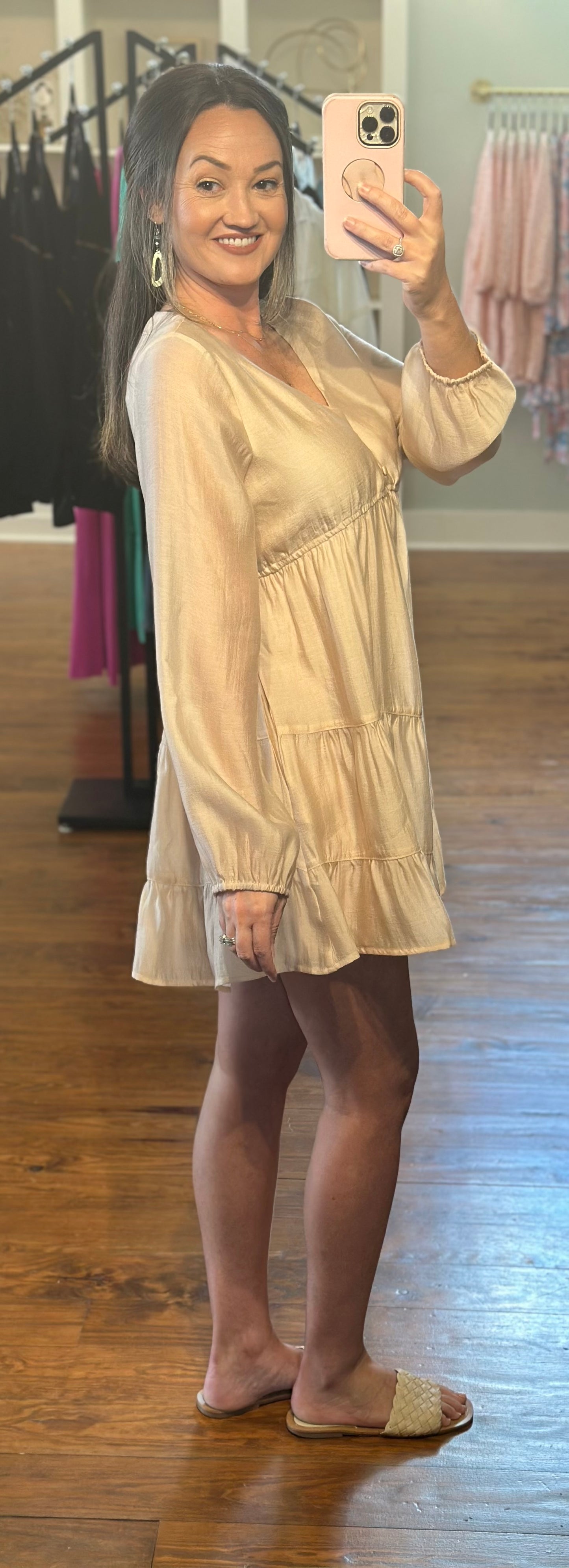 Taupe Long Sleeve Dress