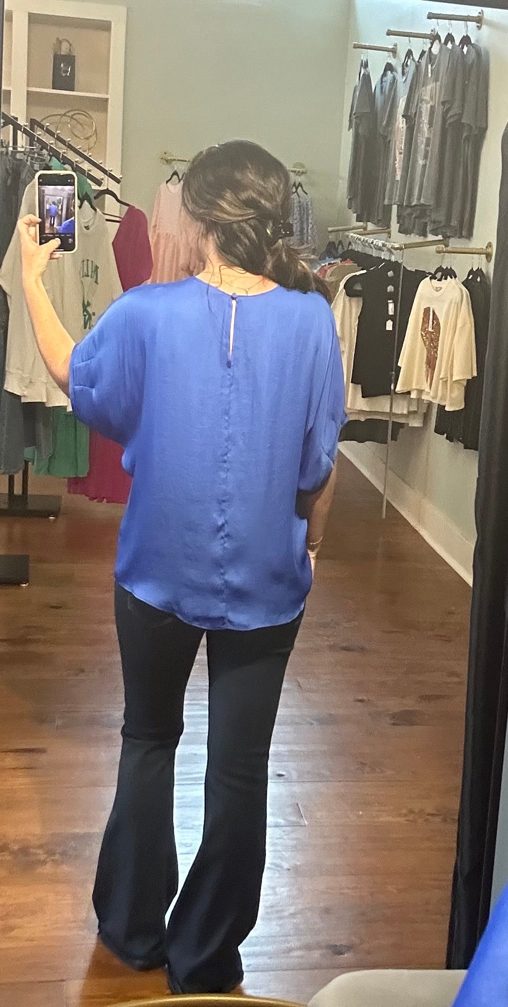 Beautifully Blue Dolman Sleeve Top