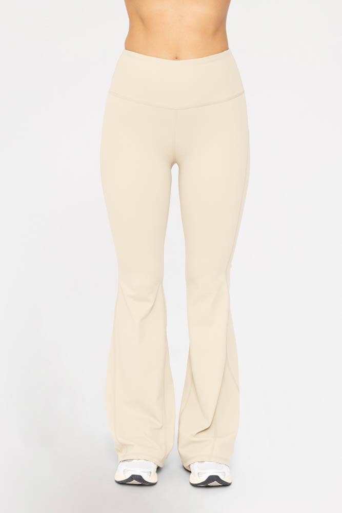 Mono B BRONZE - Lycra-Blend High-Waisted Flare Leggings