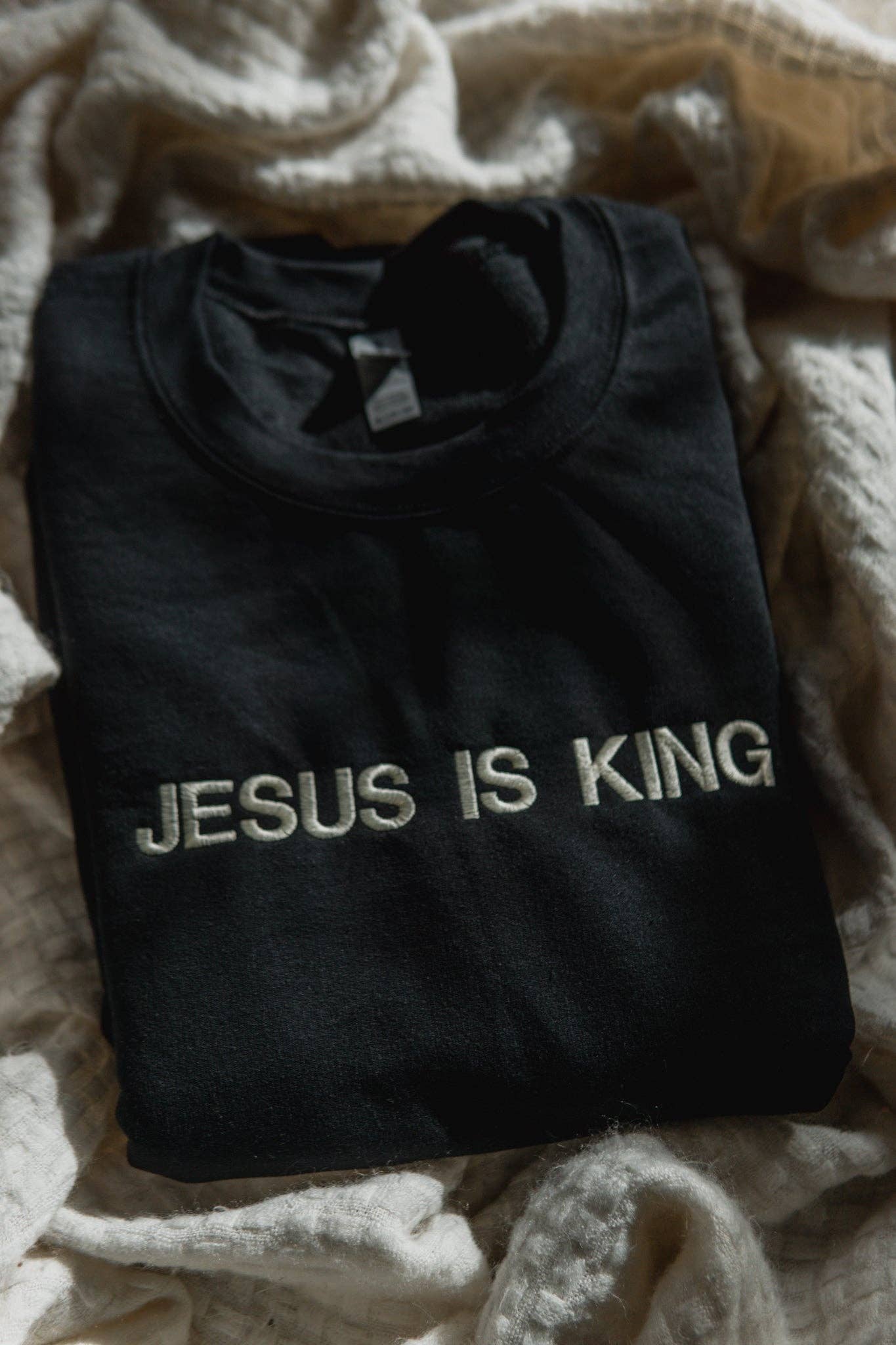 Jesus is King | Embroidered Christian Sweatshirt