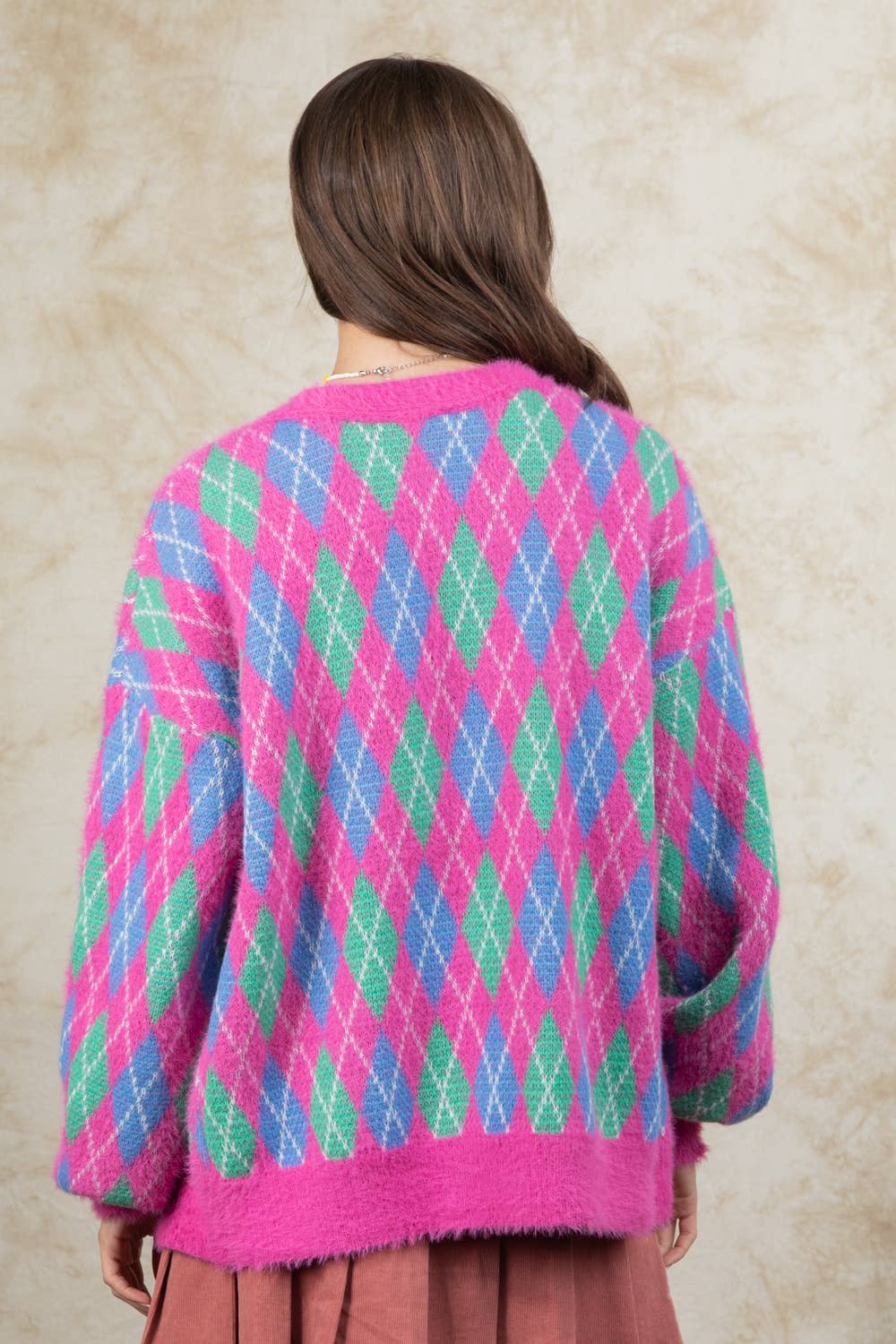 Argile Print Oversized Sweater Cardigan