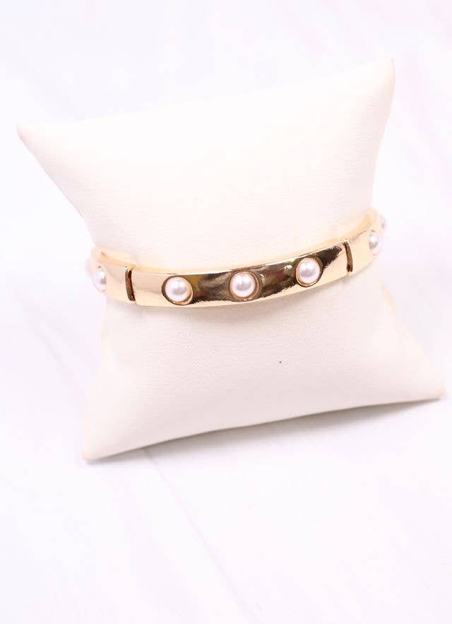 Addy Stretch Bracelet with Pearls GOLD