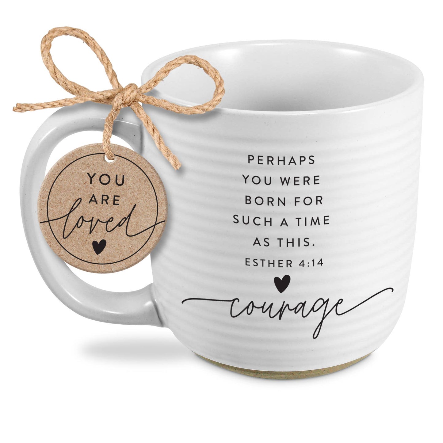 Mug Hold Onto Courage Textured White 20 oz