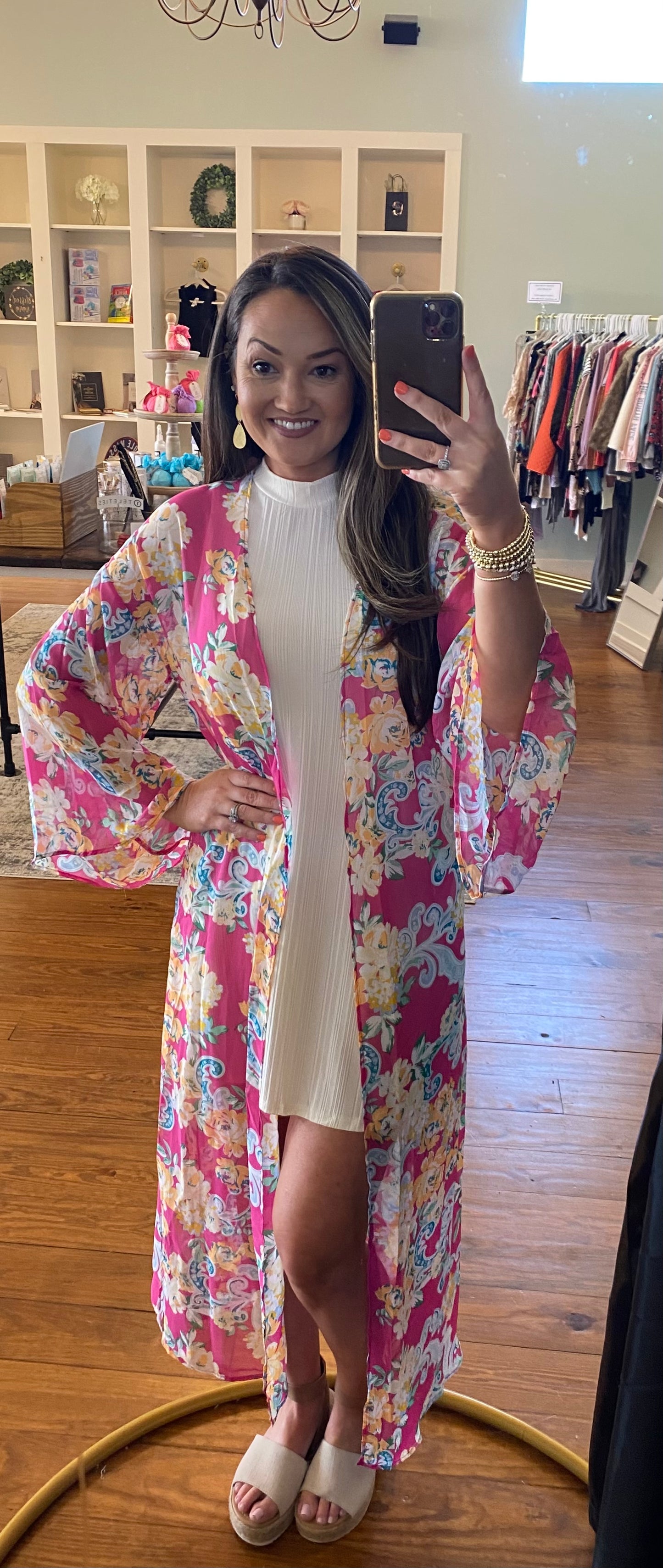 Long Floral Duster Kimono