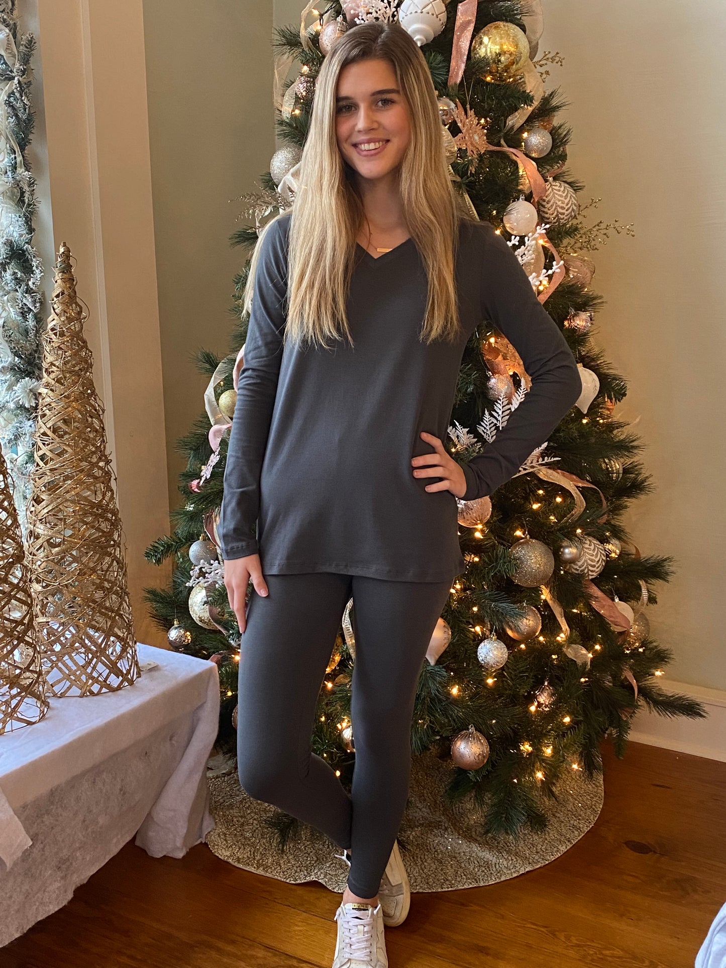 Charcoal Top & Leggings Set