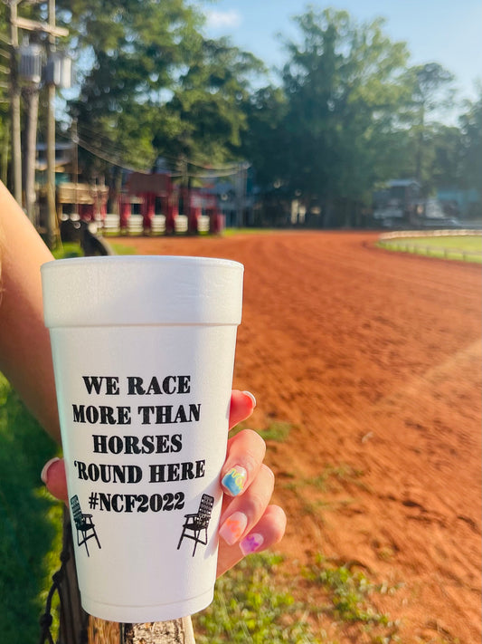“We race more than horses ‘round here” Pack of 6 cups
